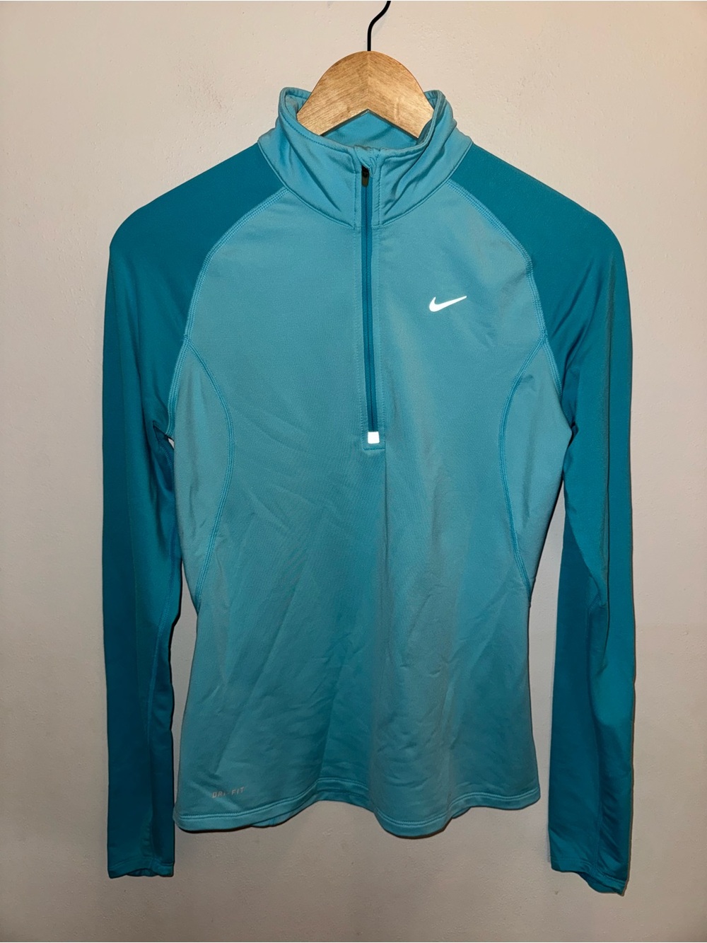 Nike Running Women’s Teal Long-Sleeve Half-Zip Training Top Size Small